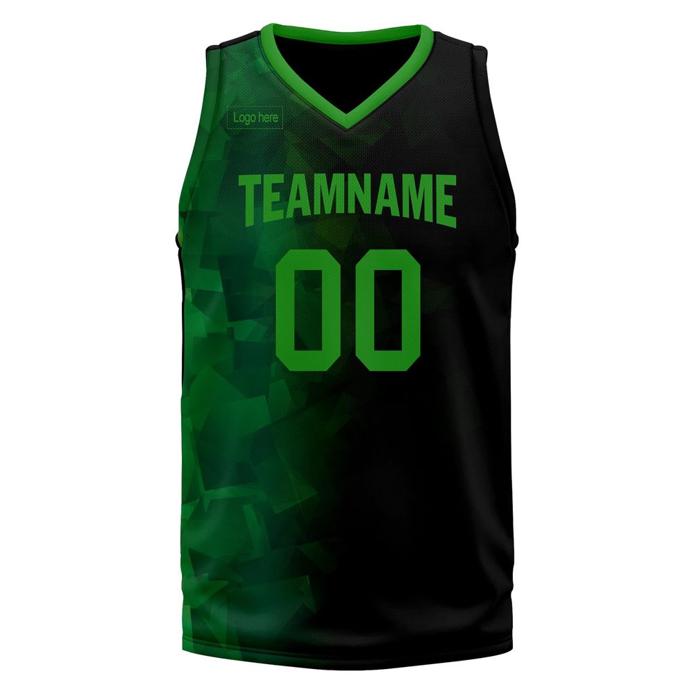 Custom Basketball Jersey for Men Basketball Uniform Youth Kids with Name,Numer,Logo, Personalized Team Jerseys Sportwear Green-Black