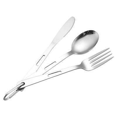 Yardwe Elegant Stainless Steel Camping 6pc Cutlery Kit for Outdoor Travel Easy to Carry