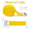 Riakrum 15 Pack 16 Feet Lashing Straps Adjustable Kayaks Tie Down Cam Buckle Straps with Buckles up to 250lbs for Cargo, Luggage, Motorcycles, Truck, Car Roof Rack, Sup Surfboard(Yellow) view 2
