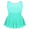 Yeahdor Girls Spakle Rhinestones Figure Ice Skating Dress Gymnastic Tank Leotard Ballet Dance Tutu Dress Mint Green 10 Years view 2