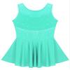 Yeahdor Girls Spakle Rhinestones Figure Ice Skating Dress Gymnastic Tank Leotard Ballet Dance Tutu Dress Mint Green 10 Years view 4