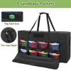 GOBUROS Cornhole Carrying Case Fits Regulation Size Board, Cornhole Carrying Bag with Front Sandbag Pockets, Two-Ways Zipper and Padded Shoulder Strap, Only Bag view 3