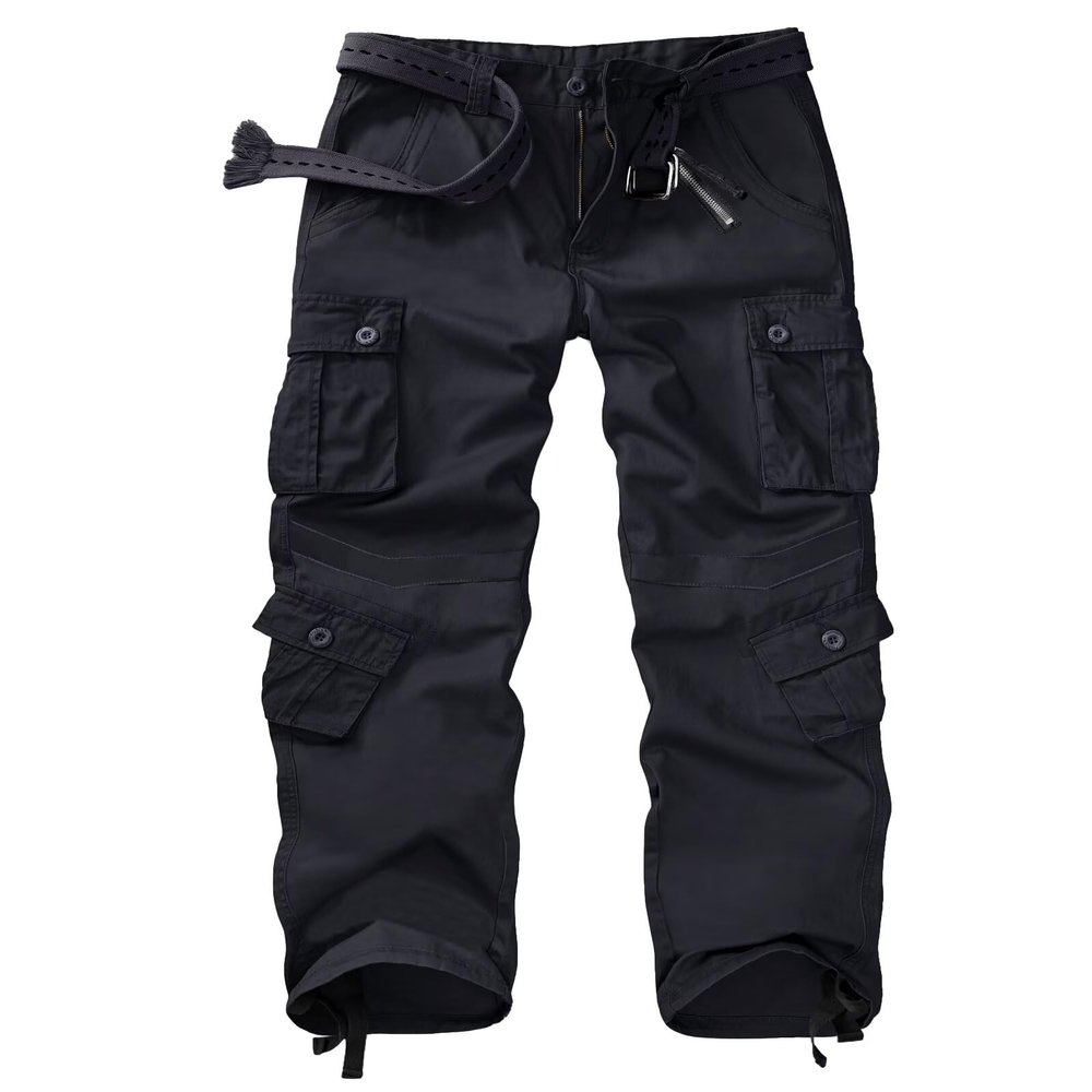TRGPSG Women's Cargo Pants Relaxed Fit Camo Pants Fashion Y2K Pants Parachute Techwear Work Pants with Multi Pocket 2039 Black 10