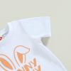 Toddler Infant Baby Boy Easter Outfit Clothes Short Sleeve Bunny Letter Printed T-Shirt Tops and Jogger Pants Set (White Grey, 18-24 Months) view 3