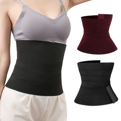 Waist Trainer for Women Beauty Waist Lower Belly Fat Waist Wrap Bandage Waist Trimmer Belt Belly Body Shaper Waist Trimmer (Black -13.12 ft)