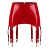 WinChang Women's Wet Look PVC Leather Mini Skirt Sexy High Waist Bodycon Clubwear Garter Belt with Six Metal Buckle Clips 02 Small view 2