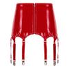 WinChang Women's Wet Look PVC Leather Mini Skirt Sexy High Waist Bodycon Clubwear Garter Belt with Six Metal Buckle Clips 02 Small view 3