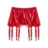 WinChang Women's Wet Look PVC Leather Mini Skirt Sexy High Waist Bodycon Clubwear Garter Belt with Six Metal Buckle Clips 02 Small view 4