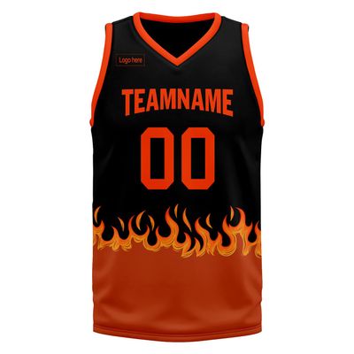 Custom Basketball Jersey for Men Basketball Uniform Youth Kids with Name,Numer,Logo, Personalized Team Jerseys Sportwear Black-Orange