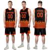 Custom Basketball Jersey for Men Basketball Uniform Youth Kids with Name,Numer,Logo, Personalized Team Jerseys Sportwear Black-Orange view 2