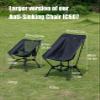 iClimb Two-Heights Light Compact Comfortable Camping Folding Beach Chair with Anti-Sinking Large Feet and Carry Bag (Black) view 3