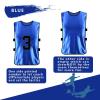 Augctoer Scrimmage Vest Sports Pinnies,Practice Vests,Team Practice Jerseys, Numbered Training Pennies for Sports Youth Adult 12pcs (Blue, L) view 4