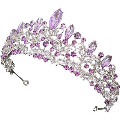 FRCOLOR Baroque Crown Hair Decor for Women and Girls, Shining Rhinestone
