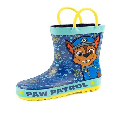 Paw Patrol Chase Boys Blue Storm Boots with Handles | Vibrant blue and yellow Design