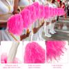 Lenwen 40 Pack Pom Poms Cheerleading Sports Dance Spirited Plastic Cheer Pompom Cheerleading Poms with Handles for Adults Rooters Sports Team Cheering Party(Pink) view 3