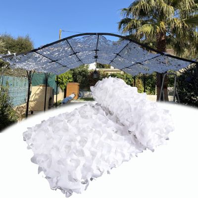 Jolan Camouflage Netting for Pergola,White Reinforced Camo Netting 2m 3m 4m 5m 6m 7m 8m 9m,Shade Net,Camouflage Net Military,Camping,Hunting,Decoration,Sunscreen,Car Cover,White-2x2.5m(6.6 * 8.2ft)