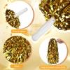 Leyndo 150 Pcs Pompoms Cheerleading Bulk Gold Metallic Foil Pom Poms with Baton Handle Cheerleader Pompoms for Sports Game Squads Dancing Party Football Basketball view 3