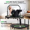 BCAN BT2 450/550LBS Mini Rebounder Trampoline for Adults with Bar, Fitness Trampoline with Bungees, Adjustable Handle, Stable & Quiet, Indoor Outdoor, Whole-Body Workout & Relaxation at Home-48IN-GRN view 4