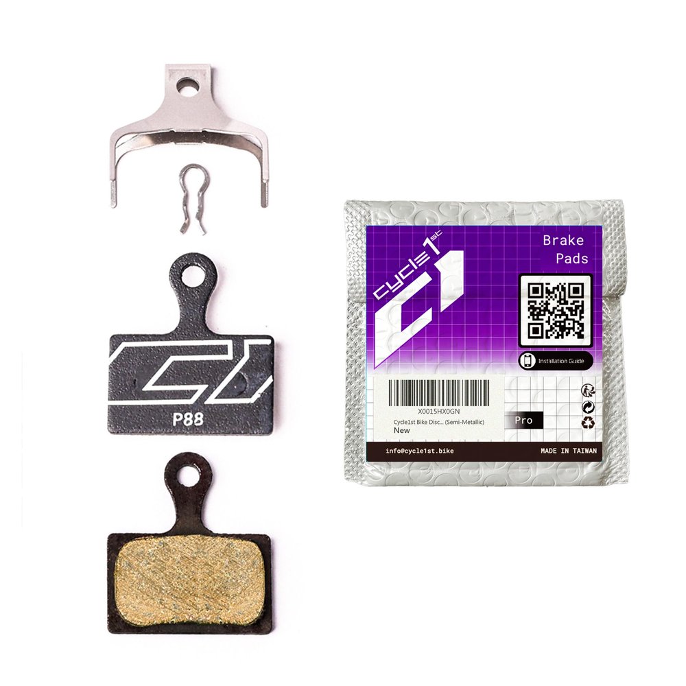 Cycle1st Bike Disc Brake Pads Compatible with/Replacement for Shimano 2-Piston Caliper: Dura Ace Ultegra Tiagra GRX XTR XT SLX Metrea Rever Tektro TRP-for Road/Mountain Bikes 88 (Semi-Metallic)