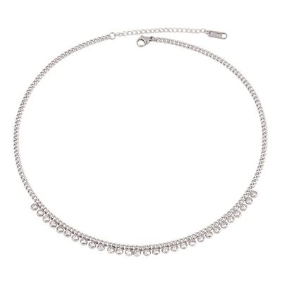 Necklace for Women Gold Silver Color Round Heart Tassel Clavicle Chain Choker Necklace Jewelry