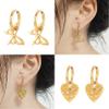 18K Gold Plated Hoop Earring Earrings for Women Snake Leopard Animal Earrings Heart Pendant Earring Jewelry view 3