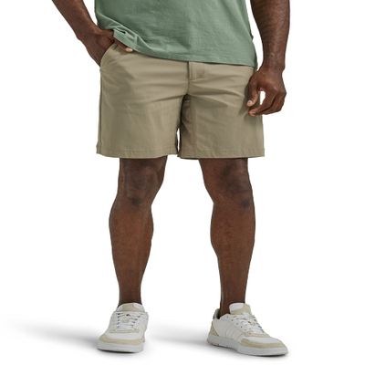Lee Men's Extreme Motion Regular Fit Synthetic Flat Front Short Mushroom 38