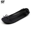 Silky Toes Foldable Flats for Women  Portable Ballet Shoes for Weddings, Parties, Events, Travel  Compact Purse Slippers (Medium, Black) view 2