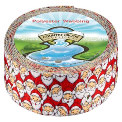 Country Brook Design - 1 Inch Where's Merry Polyester Webbing, 10 Yards