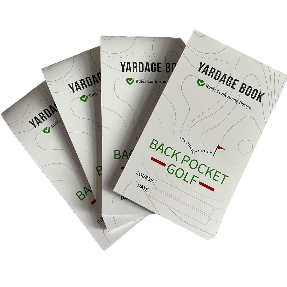 BACK POCKET GOLF Yardage Book (4 Pack) - USGA Conforming and Made in USA - Essential for Tournament Players. Fits Easily Inside Your Yardage Book or scorecard Holder.