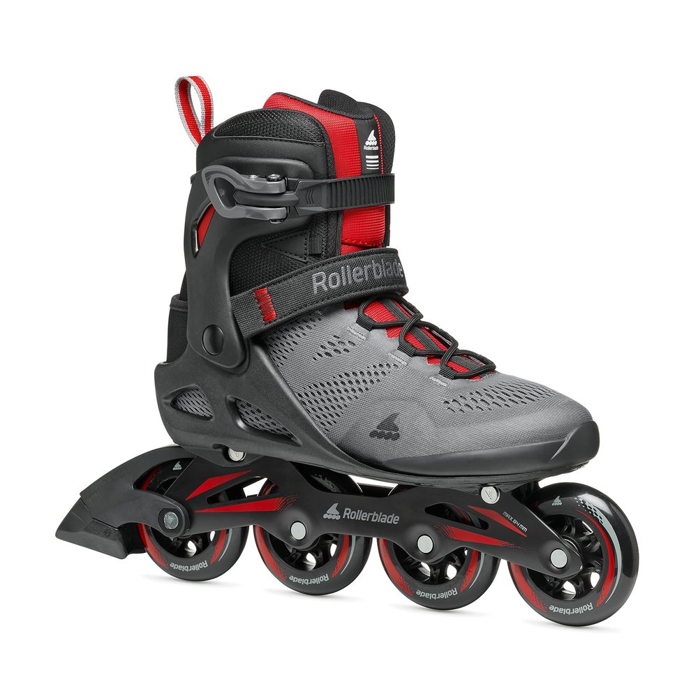 Rollerblade Macroblade 84 's Adult Fitness Inline Skate, Dark Gray & Red, Performance Inline Skates, Dark Grey/RED, 11/11.5