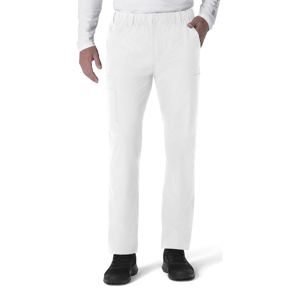Carhartt Force Essentials Men's Straight Leg Cargo Scrub Pant - White, S Tall
