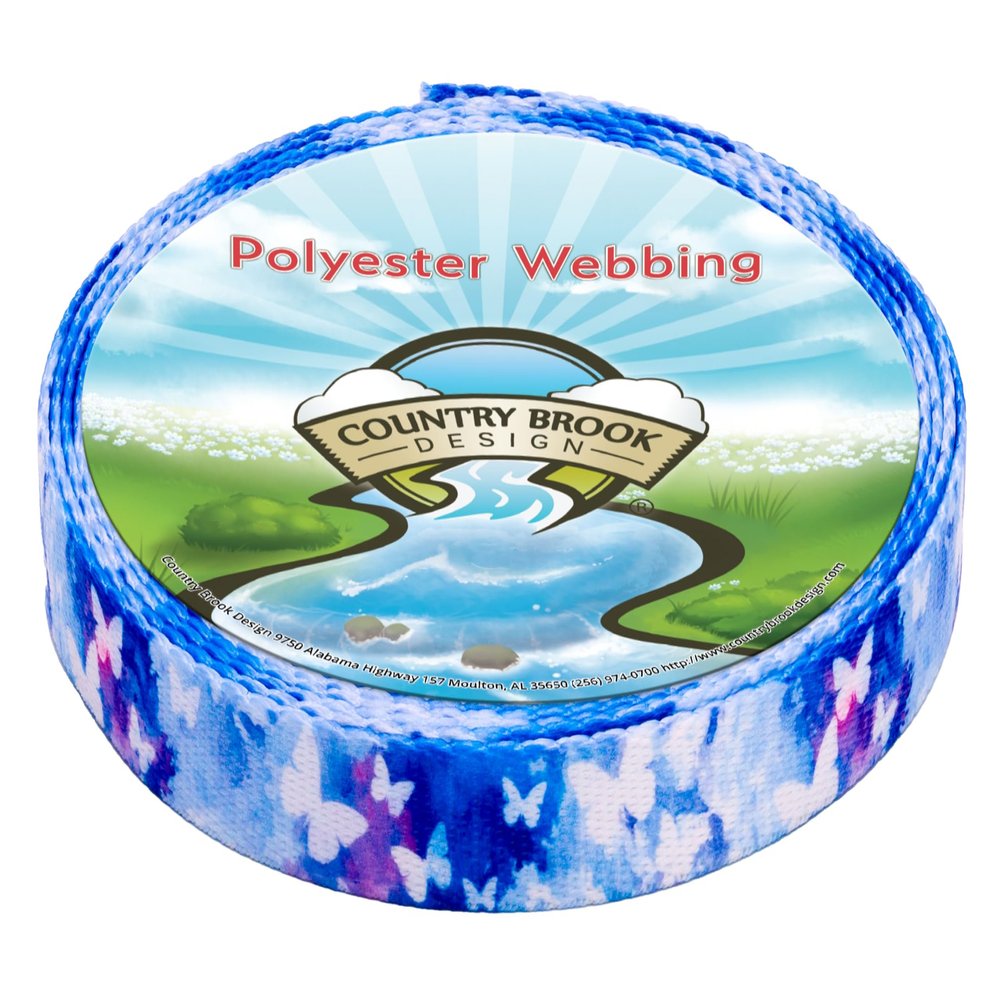 Country Brook Design - Watercolor Butterflies Polyester Webbing (5/8 Inch, 10 Yards)