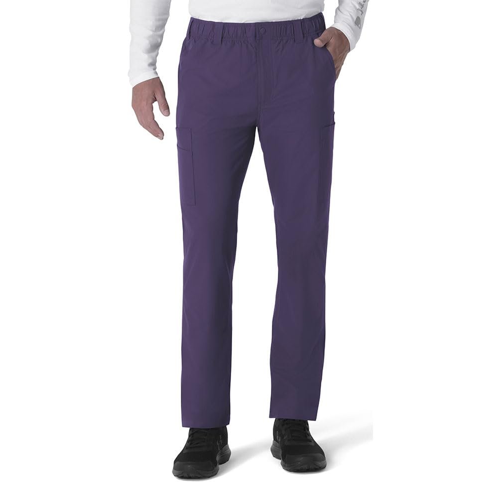 Carhartt Force Essentials Men's Straight Leg Cargo Scrub Pant - Grape, L Short
