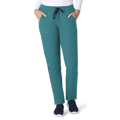 Carhartt Force Essentials Women's Straight Leg Scrub Pant - Teal Blue, L Petite