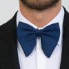 ZEYMINER Formal Bow Ties for Men, Pre-Tied Black Bow Tie for Tuxedo Suit - Oversize Wedding Bowties, Elegant Tuxedo Bow Tie, Classic Black Bow for Formal Occasions, Classic Pre-Tied Solid Bowtie view 2