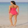 Anne Cole Women's Standard Solid Twist Front Shirred Bandeau Tankini Swim Top, Hot Pinkie, X-Small view 3