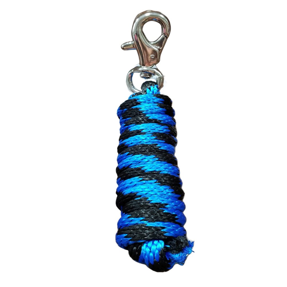 AHE Western Equine Poly Lead Rope - 5/8 in. Nickel Plated Buffalo Snap - Royal/Black