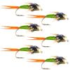 The Fly Fishing Place Tungsten Bead Head Chartreuse Copper John Nymph Fly Fishing Flies - Set of 6 Flies Hook Size 12 view 1
