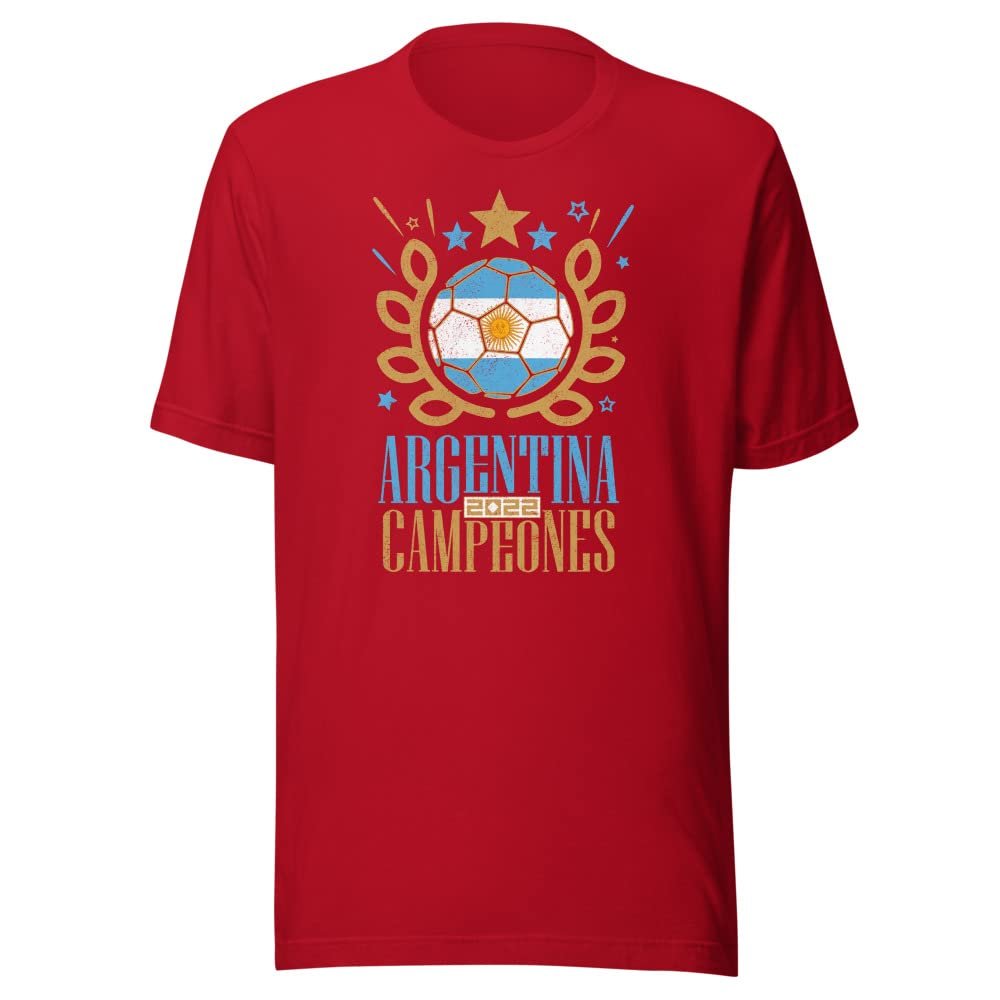 Argentina Campeones Del Mundo 2022 World Champions T-Shirt Red