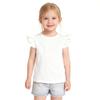ZFZDRen 12M-7Y Toddler Baby Girls T Shirt Solid Color Blouse Ruffle Top Cotton Casual Tees Plain Shirt (12-18 Months, B048) view 1