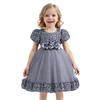 AGQT Infant Girls Sequin Tutu Dress Big Bow-Knot Princess Short Sleeve for Babies Lace Birthday Party Elegant Formal Dress Gray Size 6-12 Months view 1