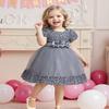 AGQT Infant Girls Sequin Tutu Dress Big Bow-Knot Princess Short Sleeve for Babies Lace Birthday Party Elegant Formal Dress Gray Size 6-12 Months view 2