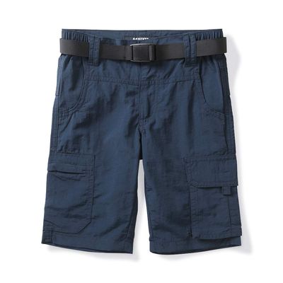 OCHENTA Boys Quick Dry Cargo Shorts Lightweight Hiking Shorts for Athletic Outdoor Fishing with Belt Blue Tag 160 9-10 Years