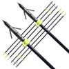 AMEYXGS 6/12pcs Archery Fiberglass Bowfishing Arrow Bow Fishing Arrows with Broadheads and Safty Slides for Compound and Bow Recurve Bow Fishing Hunting (6 Pcs) view 1