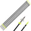 AMEYXGS 6/12pcs Archery Fiberglass Bowfishing Arrow Bow Fishing Arrows with Broadheads and Safty Slides for Compound and Bow Recurve Bow Fishing Hunting (6 Pcs) view 3