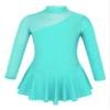 Moggemol Kids Girls Figure Ice Skating Leotard Dress Mesh Splice Roller Skating Dance Performance Costume Mintgreen 12 Years view 1