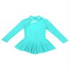 Moggemol Kids Girls Figure Ice Skating Leotard Dress Mesh Splice Roller Skating Dance Performance Costume Mintgreen 12 Years view 3