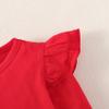 ZFZDRen 12M-14Y Toddler Baby Girls T Shirt Solid Color Blouse Ruffle Top Cotton Casual Tees Plain Shirt (18-24 Months, D047) view 4