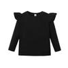 ZFZDRen 12M-14Y Toddler Baby Girls T Shirt Solid Color Blouse Ruffle Top Cotton Casual Tees Plain Shirt (18-24 Months, A047) view 2