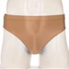 Agoky Men's Glossy Oil Briefs Seamless Triangle Panties Low Waist Elastic Underwear Underpants Coffee XX-Large view 2